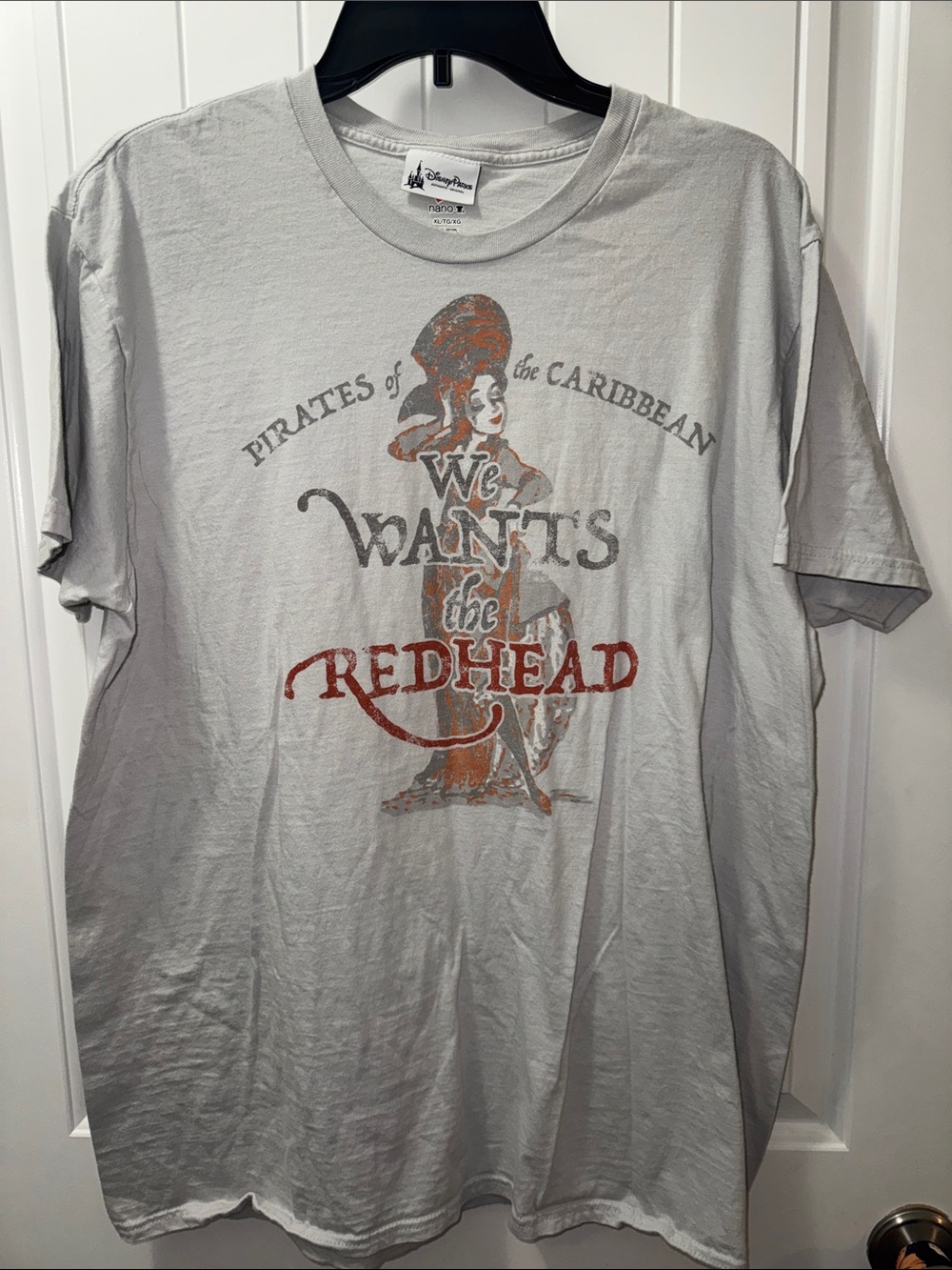 Nano Silver Short-Sleeve Pirates of the Caribbean Graphic Tee with Red Accents